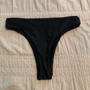Black High Cut Cheeky Swim Bottoms